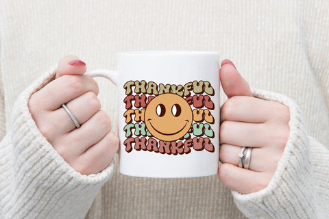 Retro Thanksgiving Sublimation - Thankful PNG Sublimation CraftLabSVG 