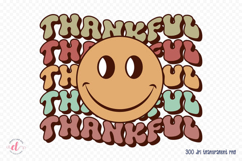Retro Thanksgiving Sublimation - Thankful PNG Sublimation CraftLabSVG 