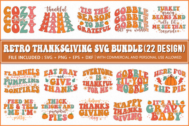 Retro Thanksgiving SVG Bundle, Fall & Autumn SVG Shetara Begum 