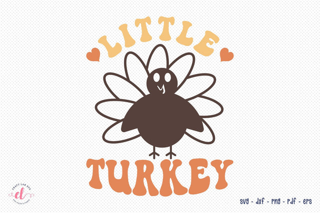 Retro Thanksgiving SVG, Little Turkey SVG SVG CraftLabSVG 