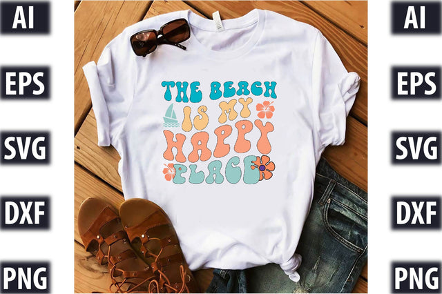 Retro the beach is my happy place Svg SVG SVGista 