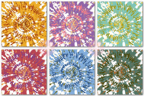 Retro Tie Dye Digital Papers Backgrounds Set Digital Pattern SineDigitalDesign 