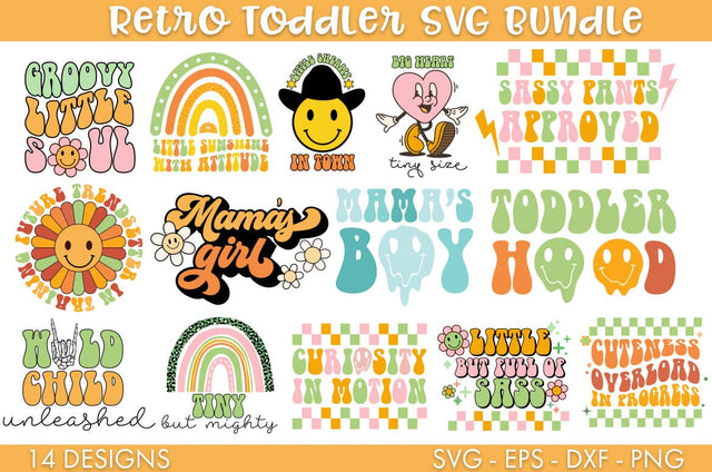 Retro Toddler Kid Child SVG Bundle PNG SVG Freeling Design House 