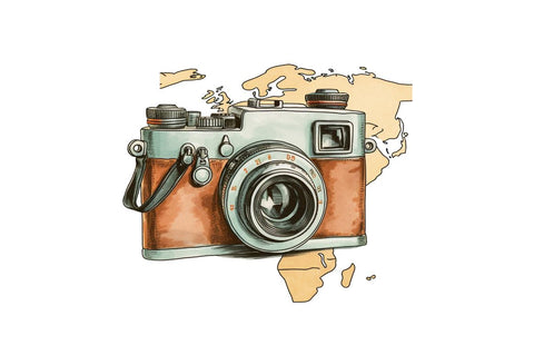 Retro Travel Camera Clipart Bundle Sublimation Regulrcrative 