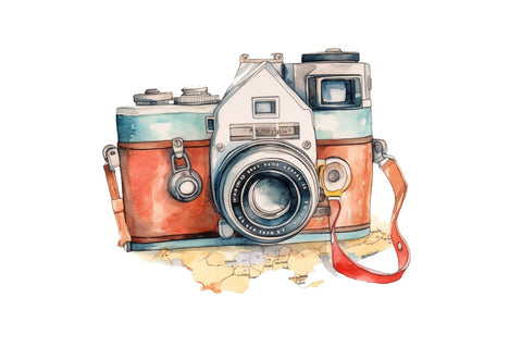 Retro Travel Camera Clipart Bundle Sublimation Regulrcrative 