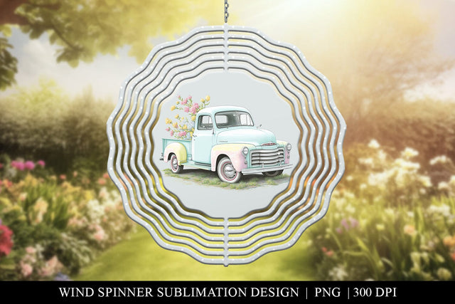 Retro Truck Wind Spinner PNG For Sublimation Sublimation BijouBay 