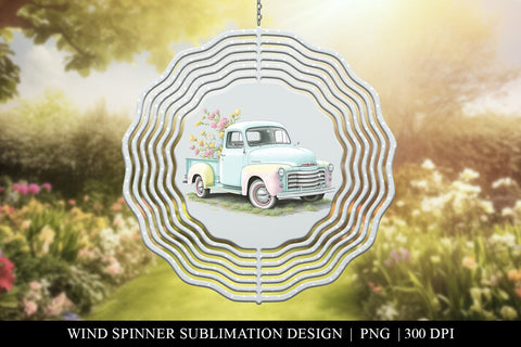Retro Truck Wind Spinner PNG For Sublimation Sublimation BijouBay 