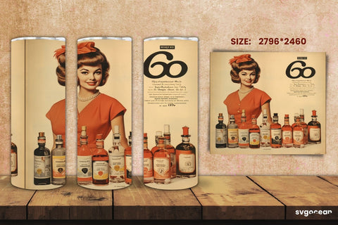 Retro Tumbler Wrap | 20 Oz | Sublimation Sublimation SvgOcean 