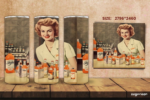 Retro Tumbler Wrap | 20 Oz | Sublimation Sublimation SvgOcean 