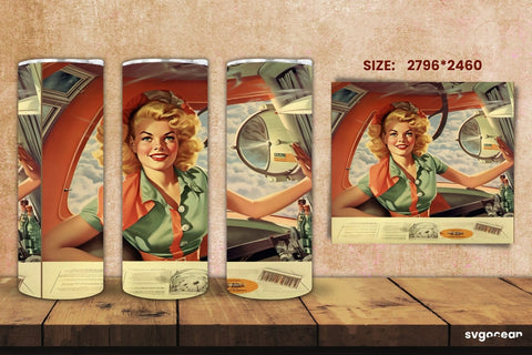 Retro Tumbler Wrap | 20 Oz | Sublimation Sublimation SvgOcean 