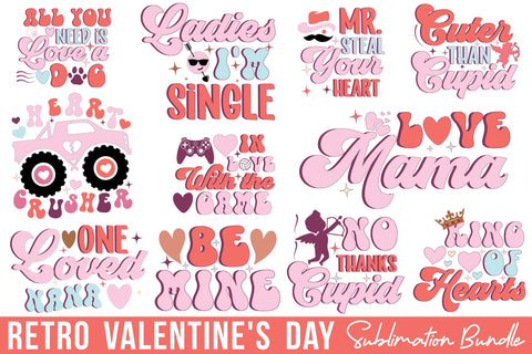 Retro Valentine s Day Sublimation Bundle SVG Rupkotha 