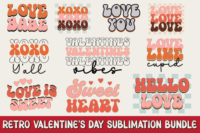 Retro Valentine s Day Sublimation Bundle SVG Rupkotha 