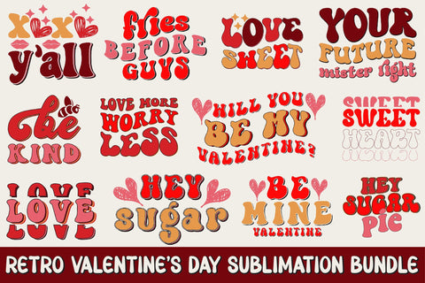 Retro Valentine s Day Sublimation Bundle SVG Rupkotha 
