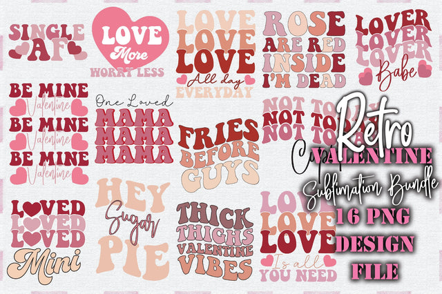 Retro Valentine Sublimation Bundle Sublimation Creativeart88 