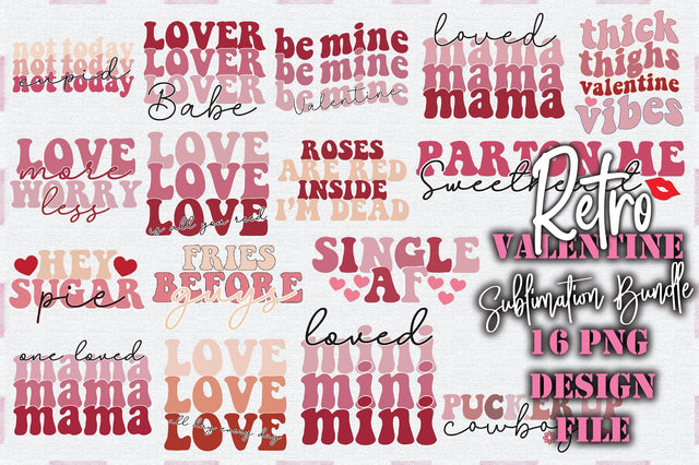 Retro Valentine Sublimation Bundle Sublimation Creativeart88 