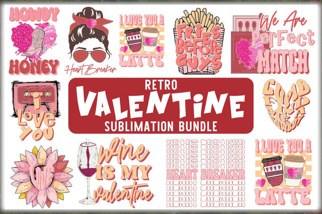 Retro Valentine Sublimation Bundle Sublimation Jagonath Roy 