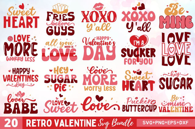 Retro Valentine SVG Bundle SVG Regulrcrative 