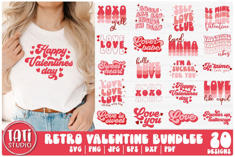 Retro Valentine SVG |Retro Valentine's Day Bundle SVG TatiStudio 