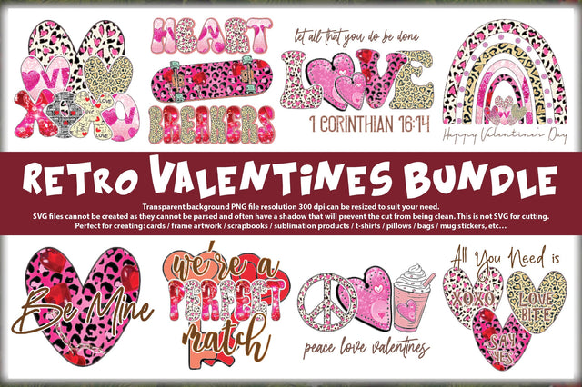 Retro Valentines Bundle Sublimation Jagonath Roy 