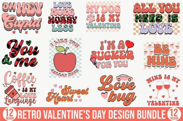 Retro Valentine's Day Design Bundle Sublimation SVGista 