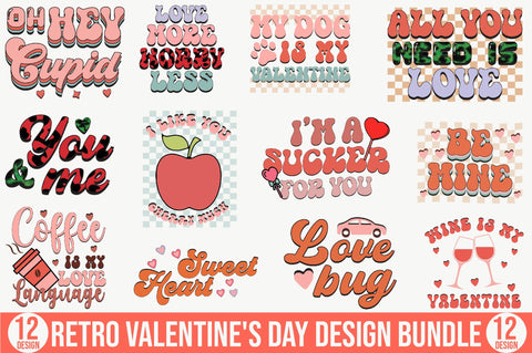 Retro Valentine's Day Design Bundle Sublimation SVGista 