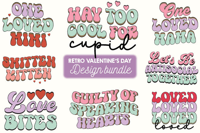 Retro Valentine's Day Design bundle SVG SVGista 