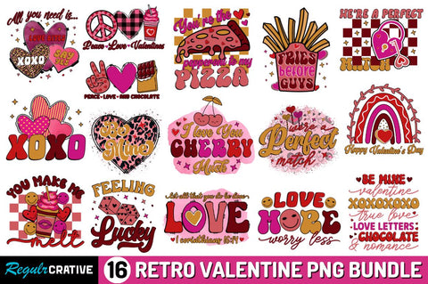 Retro Valentine's Day Sublimation Bundle Sublimation Regulrcrative 