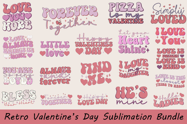 Retro Valentine’s Day Sublimation Bundle Sublimation Rupkotha 