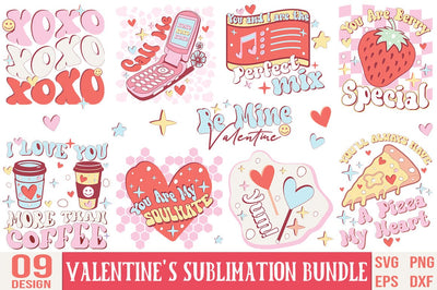 Retro Valentine’s Day Sublimation Bundle SVG FiveStarCrafting 