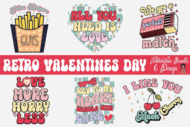Retro Valentines Day Sublimation Bundle SVG md faruk hossain 
