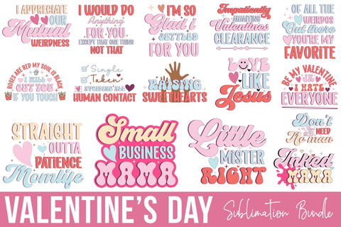 Retro Valentines Day Sublimation Bundle SVG Rupkotha 