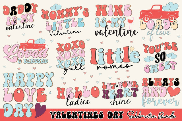Retro Valentines Day Sublimation Bundle SVG Rupkotha 