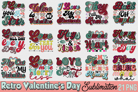 Retro Valentine’s Day sublimation Design Bundle Sublimation SVGArt 