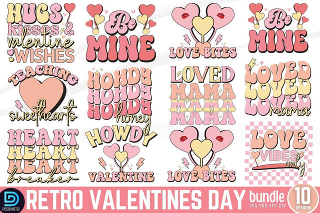 Retro Valentines Day SVG Bundle SVG DESIGNISTIC 