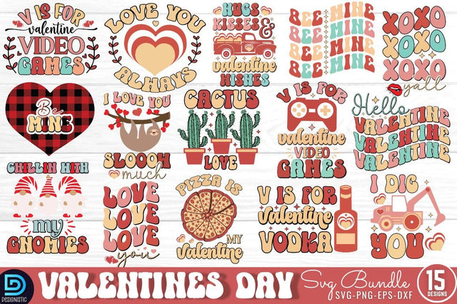 Retro Valentines Day SVG Bundle SVG DESIGNISTIC 