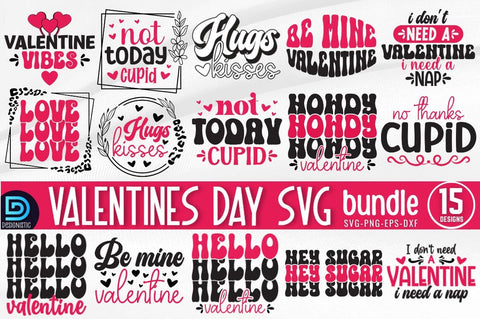 Retro Valentines Day SVG Bundle SVG DESIGNISTIC 