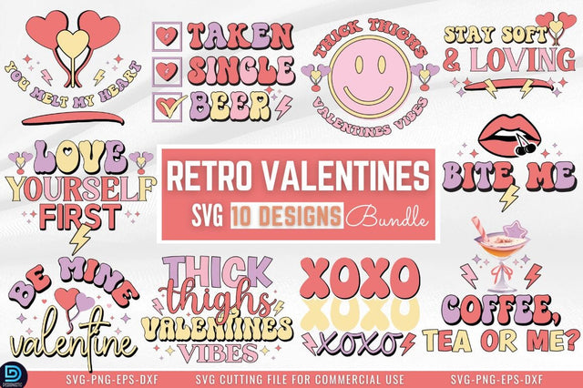 Retro Valentines Day SVG Bundle SVG DESIGNISTIC 