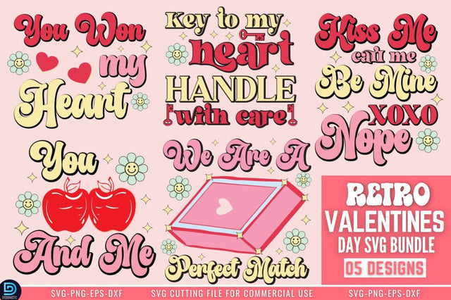 Retro Valentines Day SVG Bundle SVG DESIGNISTIC 