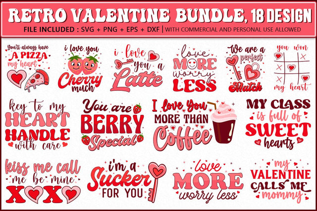 Retro Valentine’s Day SVG Bundle SVG Shetara Begum 