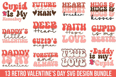 Retro Valentine's Day SVG Design Bundle SVG SVGista 