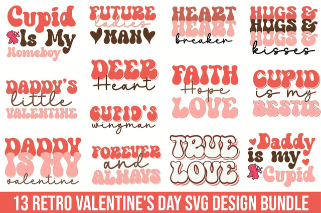 Retro Valentine's Day SVG Design Bundle SVG SVGista 
