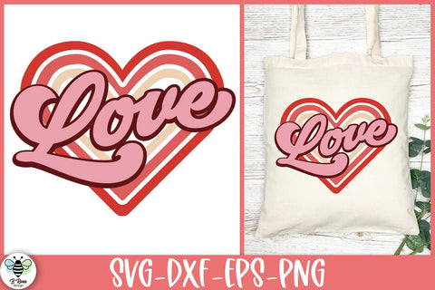 Retro Valentine's Day SVG | Love with Heart Cut File SVG B Renee Design 