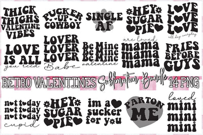 Retro Valentines Sublimation Bundle Sublimation Creativeart88 