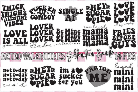 Retro Valentines Sublimation Bundle Sublimation Creativeart88 