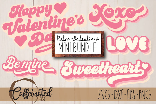 Retro Valentines SVG Bundle SVG Caffeinated SVGs 