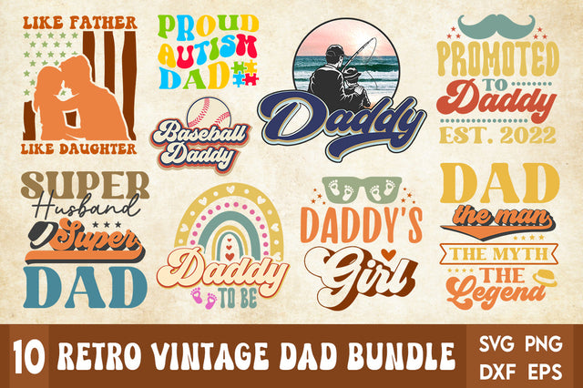 Retro Vintage Father's Day Design Bundle SVG etcify 