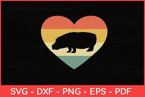 Retro Vintage Hippo Hippopotamus Svg Design SVG artprintfile 