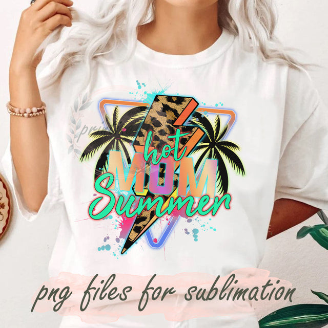 Retro Vintage Hot Mom Summer Time Sublimation PNG Files Instant Download, Hot Mom Summer Png,Summer Png,Mom Beach Png, Mom Summer Sublimation Png Sublimation PrintingLife 