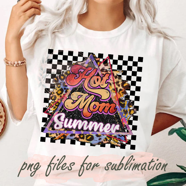 Retro Vintage Hot Mom Summer Time Sublimation PNG Files Instant Download, Hot Mom Summer Png,Summer Png,Mom Beach Png, Mom Summer Sublimation Png Sublimation PrintingLife 