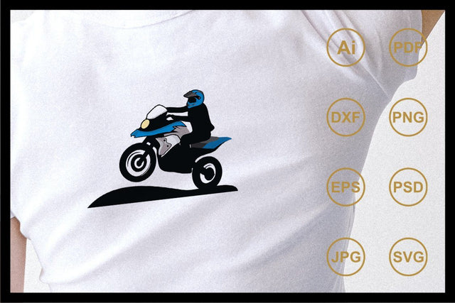 Retro vintage motorcycle design illustration SVG Leamsign Studio 